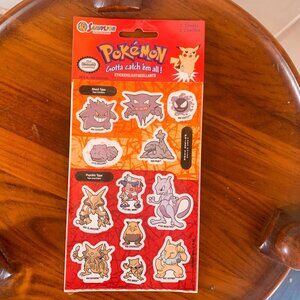 Vintage 1999 Pokemon Nintendo Collectors Stickers Ghost Psychic SEALED NIP